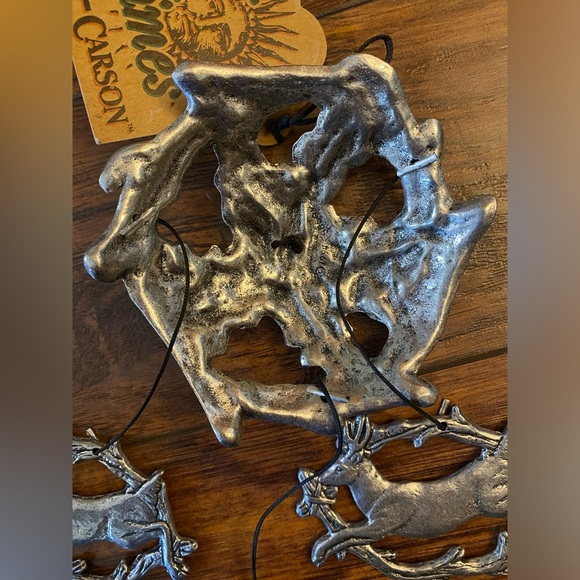 Carson Freeport Pewter Hanging Deer Hunting Wind Chime Silver Color USA Country - Picture 6 of 8